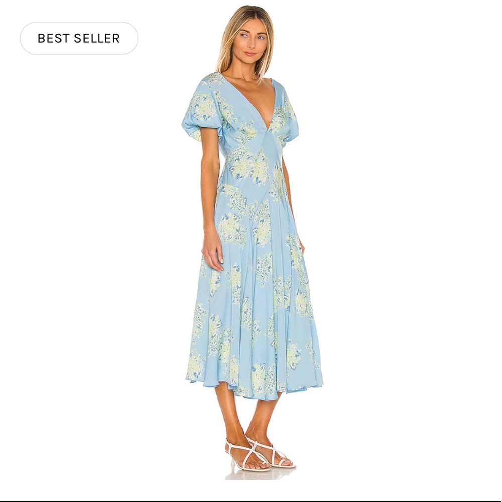 Laura Printed Dress in Sky Combo